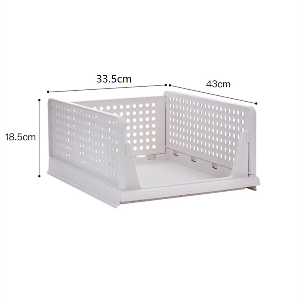Space-Saving Stackable Plastic Drawer Organizer for Closet Storage