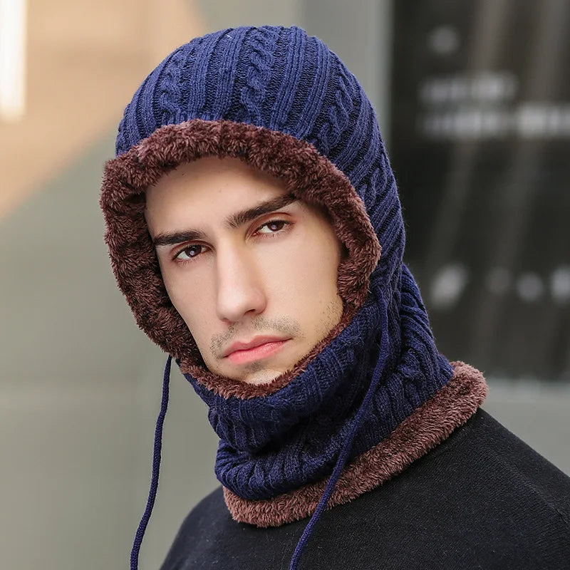 Cozy Winter Knit Balaclava Hat with Scarf - All-in-One Warmth