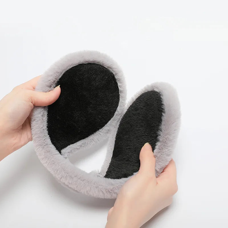Cozy Plush Winter Ear Muffs with Built-In Earpiece