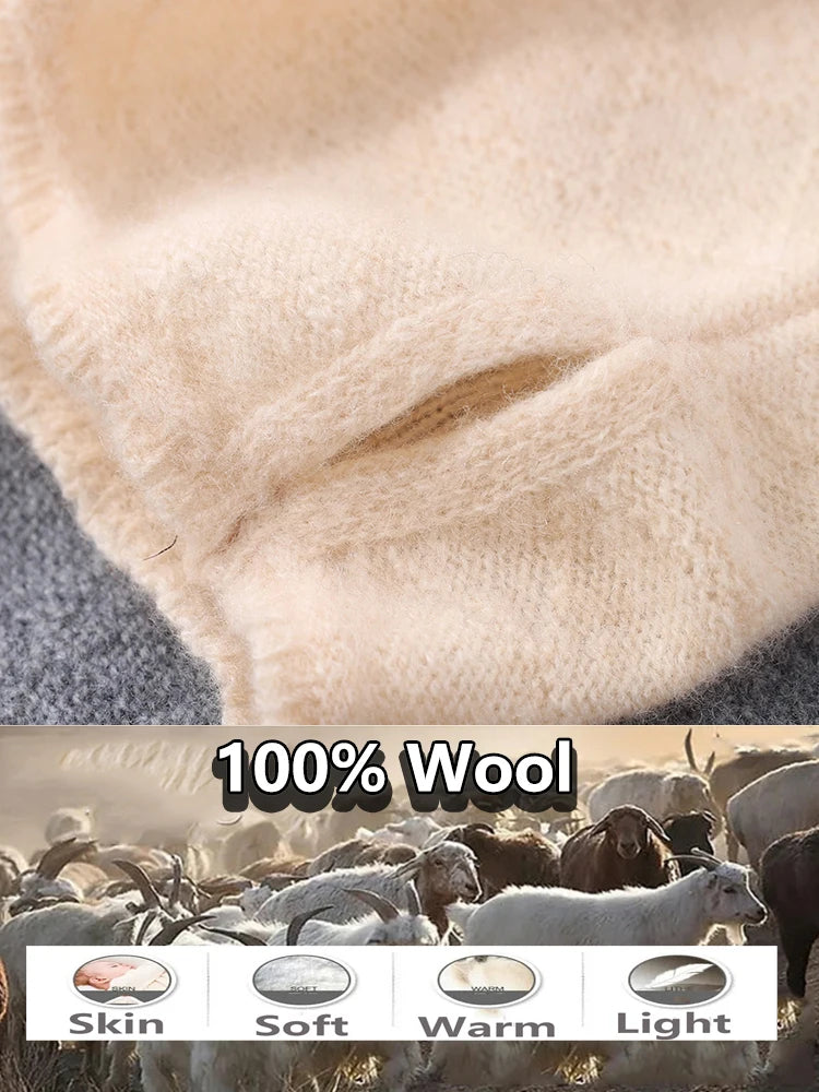 Cozy Merino Wool Face Mask & Winter Scarf Set — Soft, Warm & Breathable