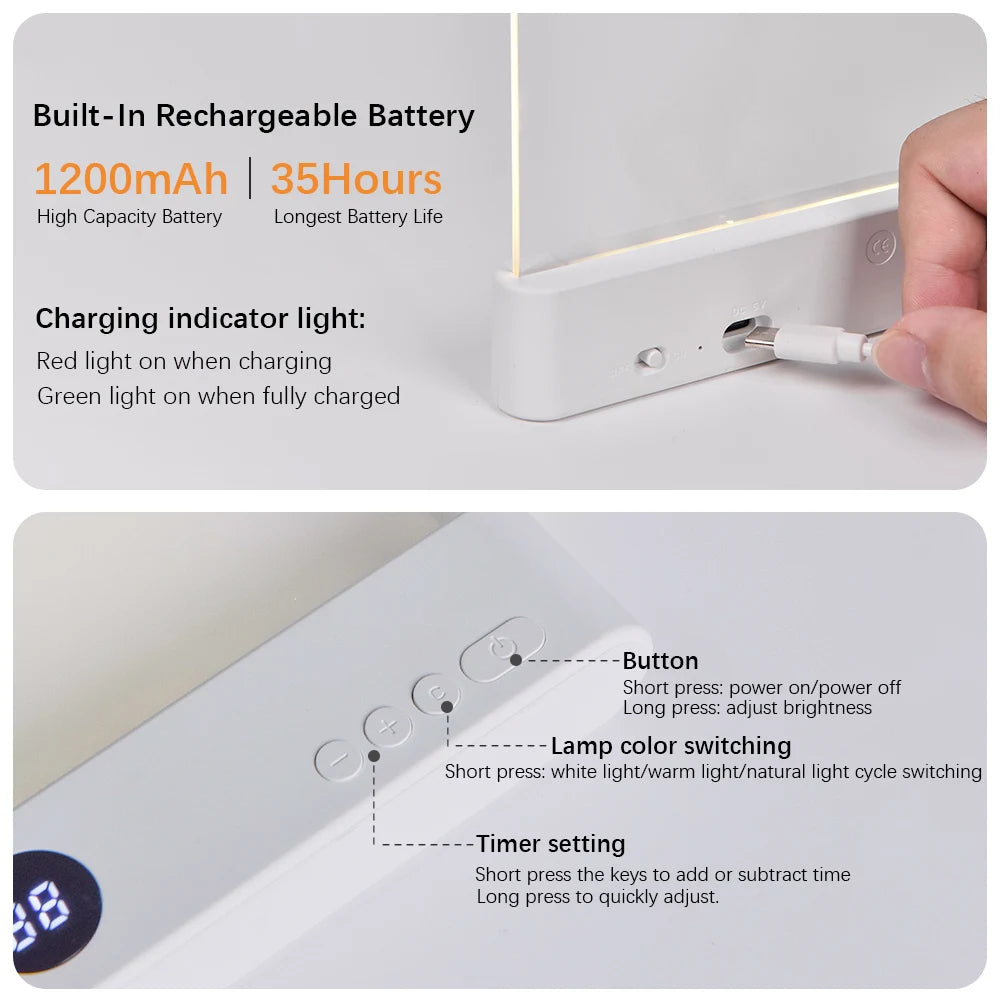 LED Night-Vision Flat-Panel Reading Light - Slim, Ultra-Bright Desk Lamp for Comfortable Reading