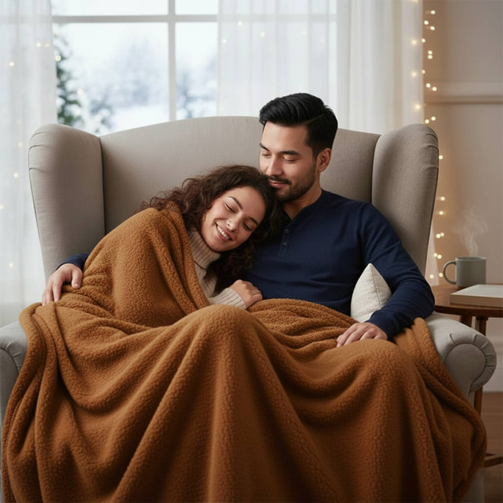 Couples' Waterproof Blanket for Cozy, Spill-Proof Comfort
