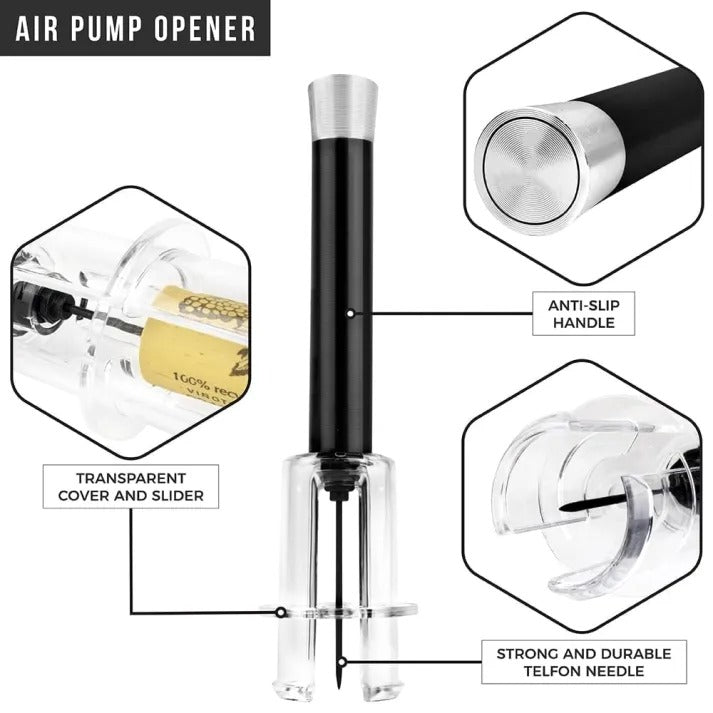 Effortless Air-Assist Wine Bottle Opener Set