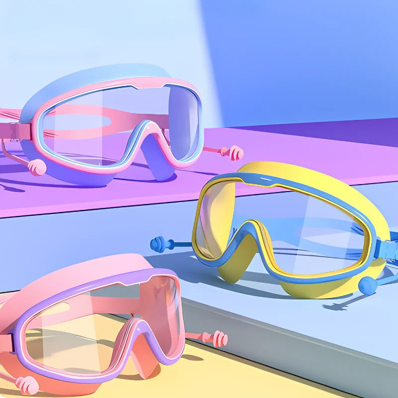 Kids' Anti-Fog Swim Goggles with Wide View for Crystal-Clear Vision