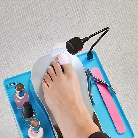 Premium Adjustable Pedicure Rest with Built-in LED Magnifier