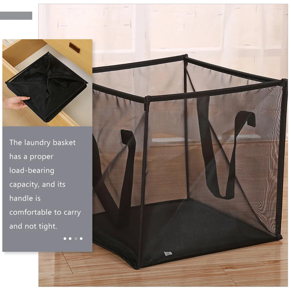 Collapsible Mesh Laundry Hamper with Easy-Carry Handles