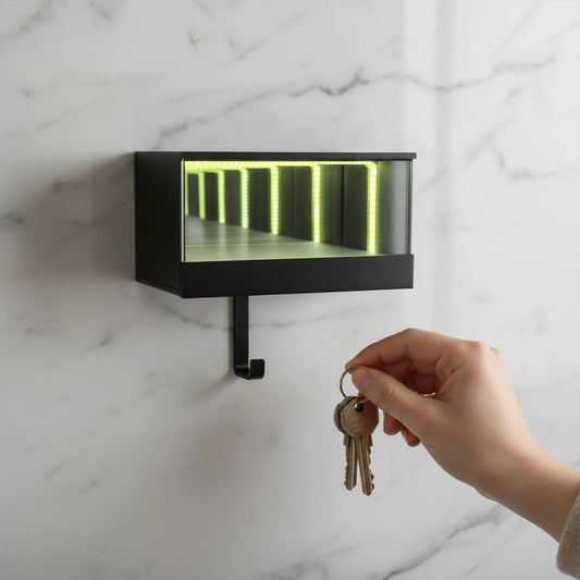 Infinity LED 3D-Printed Car Key Holder - Illuminated Key Organizer