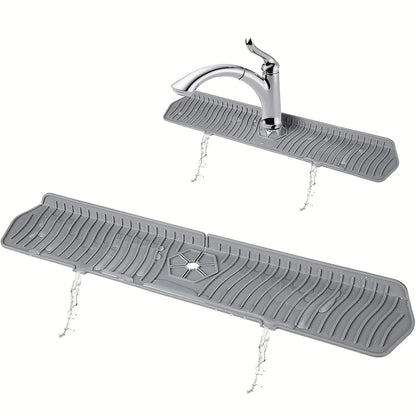 Premium Silicone Kitchen Sink Splash Guard - Keeps Counters Clean and Dry