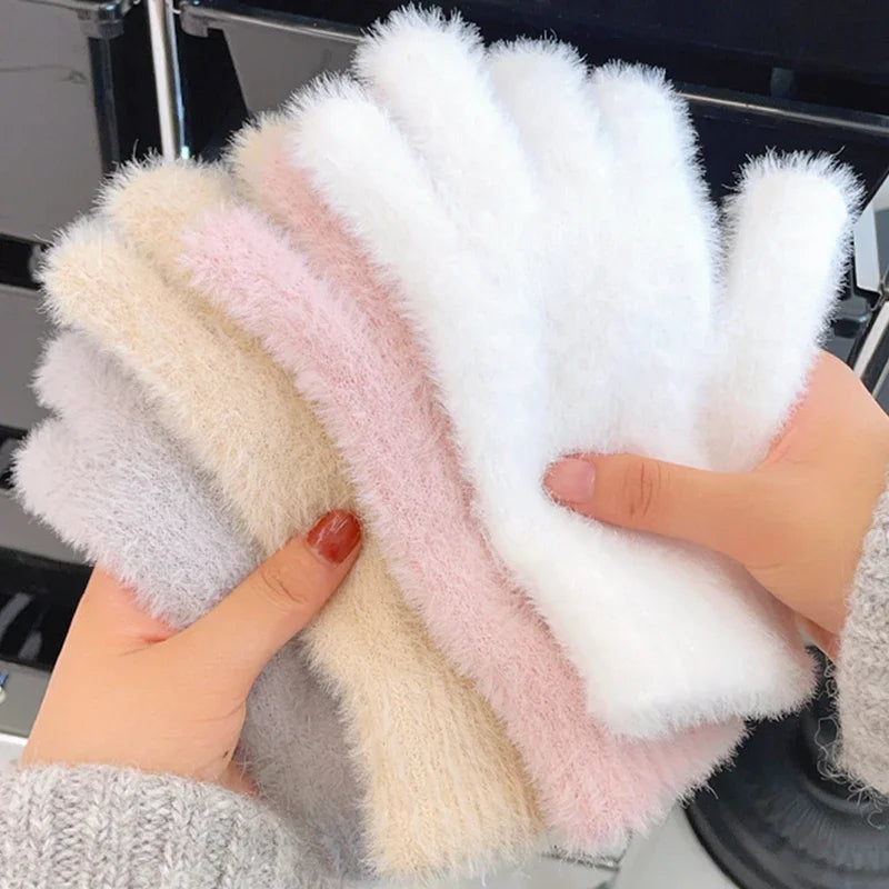 Ultra-Soft Plush Winter Gloves for Women