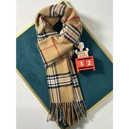 Cozy Plaid Cashmere-Feel Winter Scarf and Neck Warmer