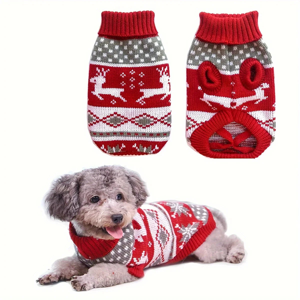 Cozy Knitted Christmas Sweater for Small Dogs