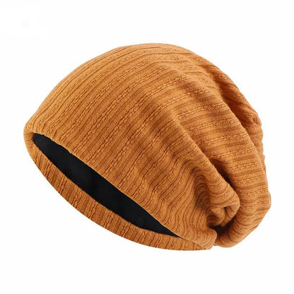 Wheat Pattern Cotton Beanie Hat - Cozy Winter Knit for Cold Weather