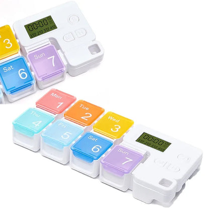 Smart Electronic Weekly Pill Organizer with Dose Reminders