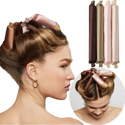 Satin Headband Heatless Hair Curler – Overnight No-Heat Style for Soft, Natural Curls