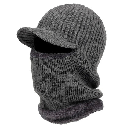 Cozy Knit Beanie Balaclava with Visor