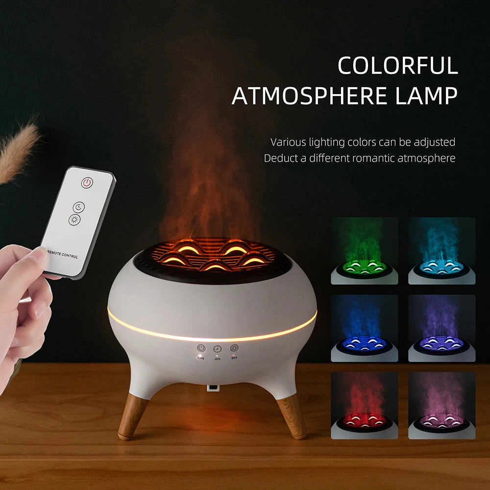 Dynamic Jellyfish Flame Aroma Diffuser with Ambient LED Lighting