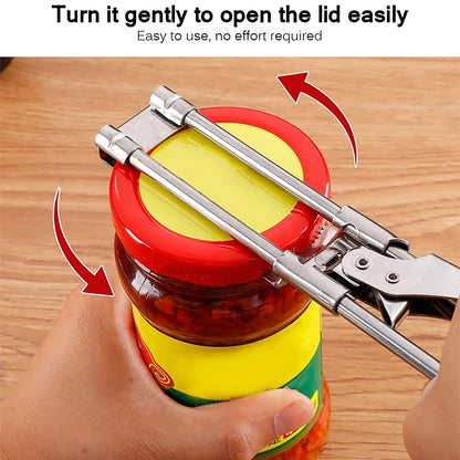 Premium Adjustable Stainless Steel Jar Opener — Multi-Function Kitchen Helper for Effortless Opening