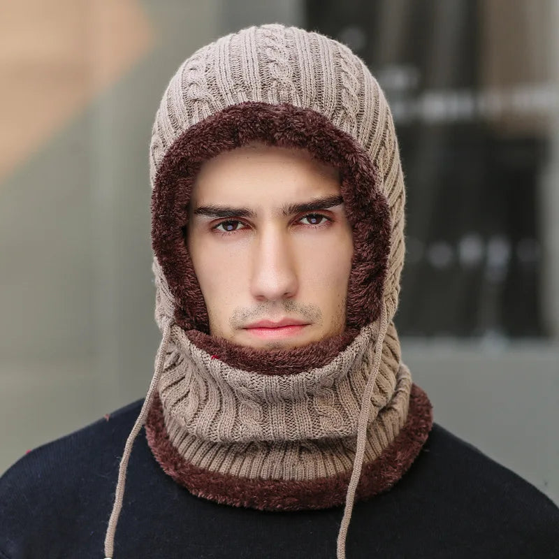 Cozy Winter Knit Balaclava Hat with Scarf - All-in-One Warmth