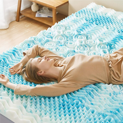 Premium Cooling Egg-Crate Foam Mattress Topper for Cooler, More Comfortable Sleep