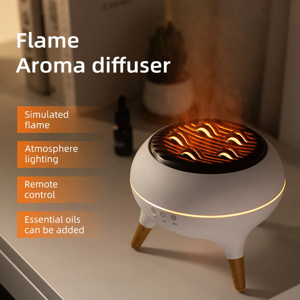 Dynamic Jellyfish Flame Aroma Diffuser with Ambient LED Lighting