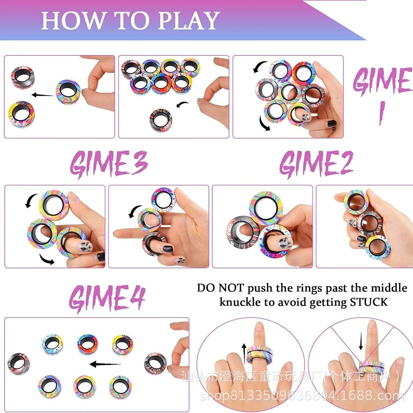 Magnetic Fidget Ring Spinner Set - Stress Relief and Focus Toy