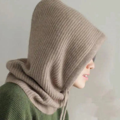 Cozy Knitted Hooded Balaclava with Neck Warmer