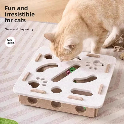Felt Interactive Cat Puzzle Box - Stimulating Puzzle Toy for Cats
