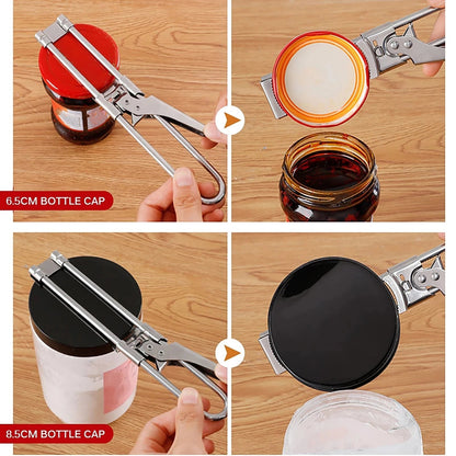 Premium Adjustable Stainless Steel Jar Opener — Multi-Function Kitchen Helper for Effortless Opening