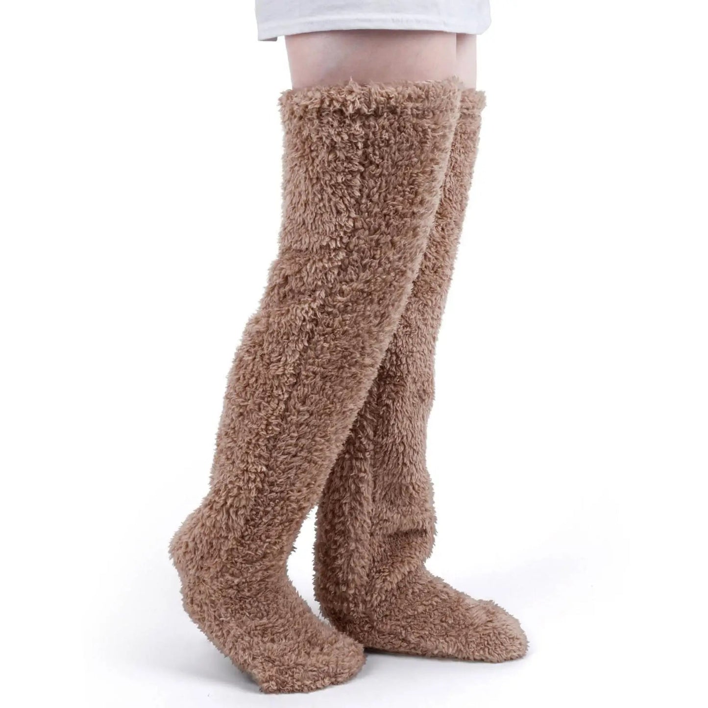 Ultra-Soft Fuzzy Thigh-High Warm Socks