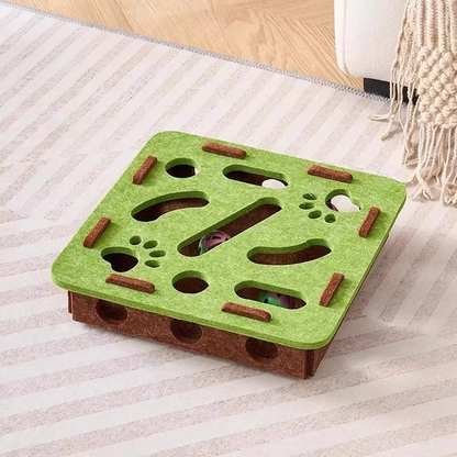 Felt Interactive Cat Puzzle Box - Stimulating Puzzle Toy for Cats