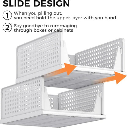 Space-Saving Stackable Plastic Drawer Organizer for Closet Storage