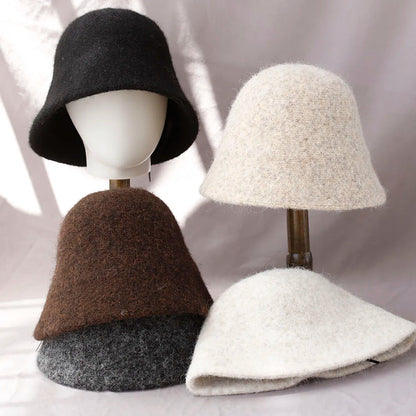 Women's Cozy Winter Wool Bucket Hat