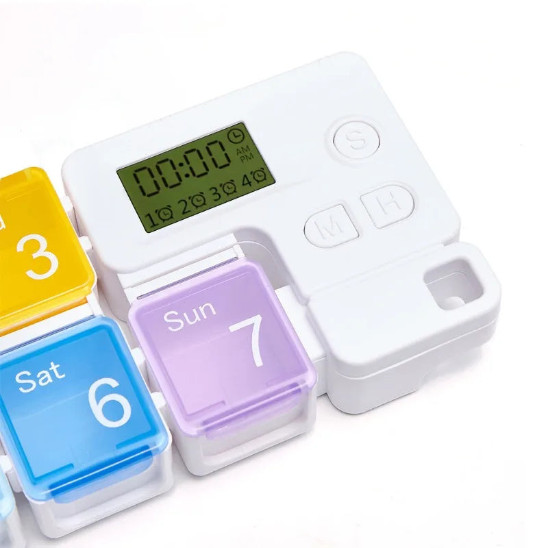 Smart Electronic Weekly Pill Organizer with Dose Reminders