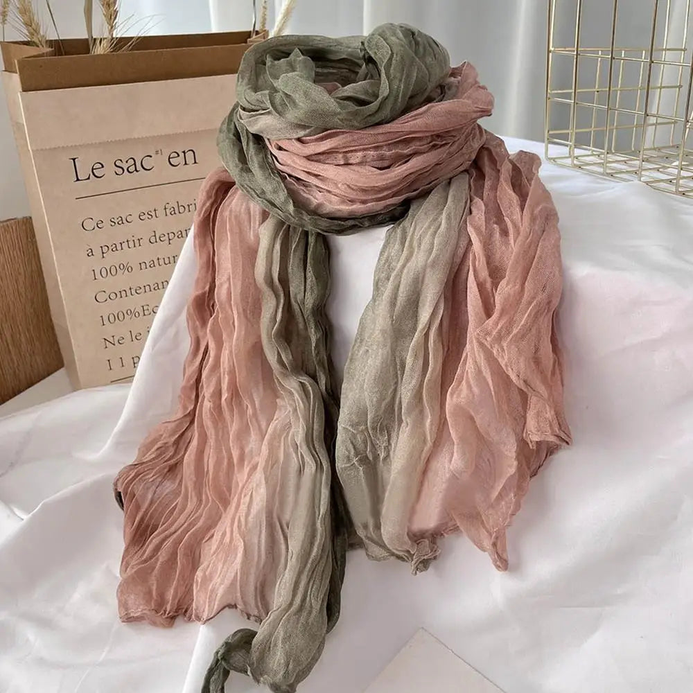 Soft Gradient Cotton Shawl for Women – Cozy Winter Scarf