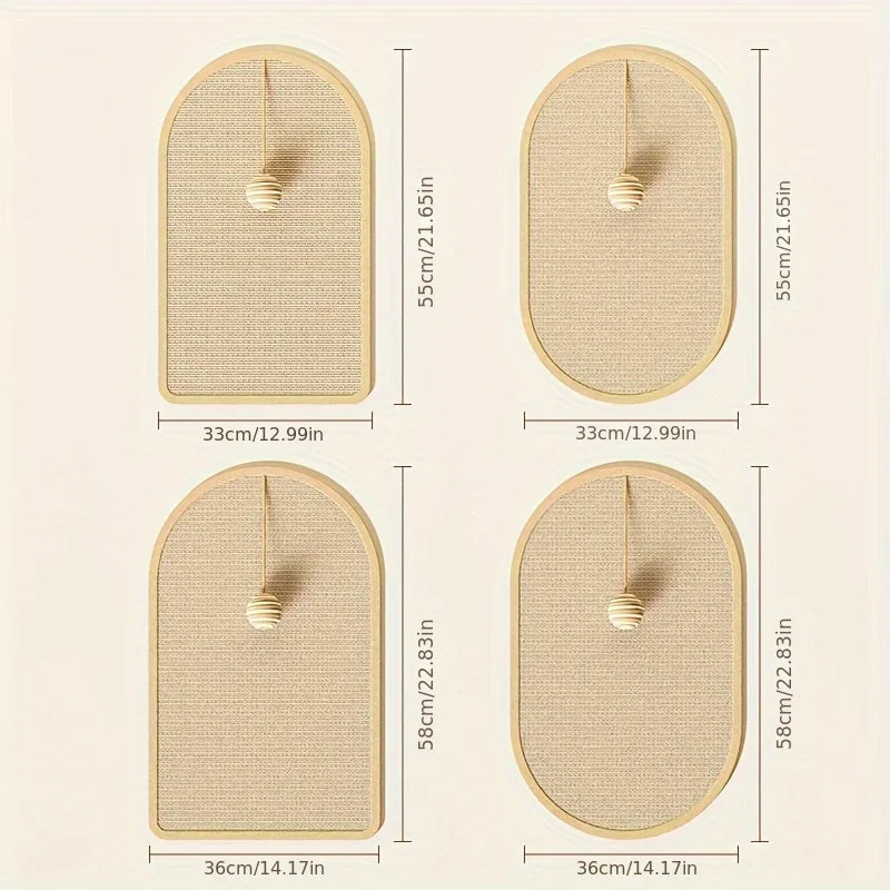 Sisal 3-in-1 Wall-Mounted Cat Scratch Pad