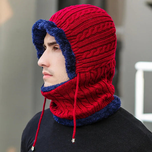 Cozy Winter Knit Balaclava Hat with Scarf - All-in-One Warmth