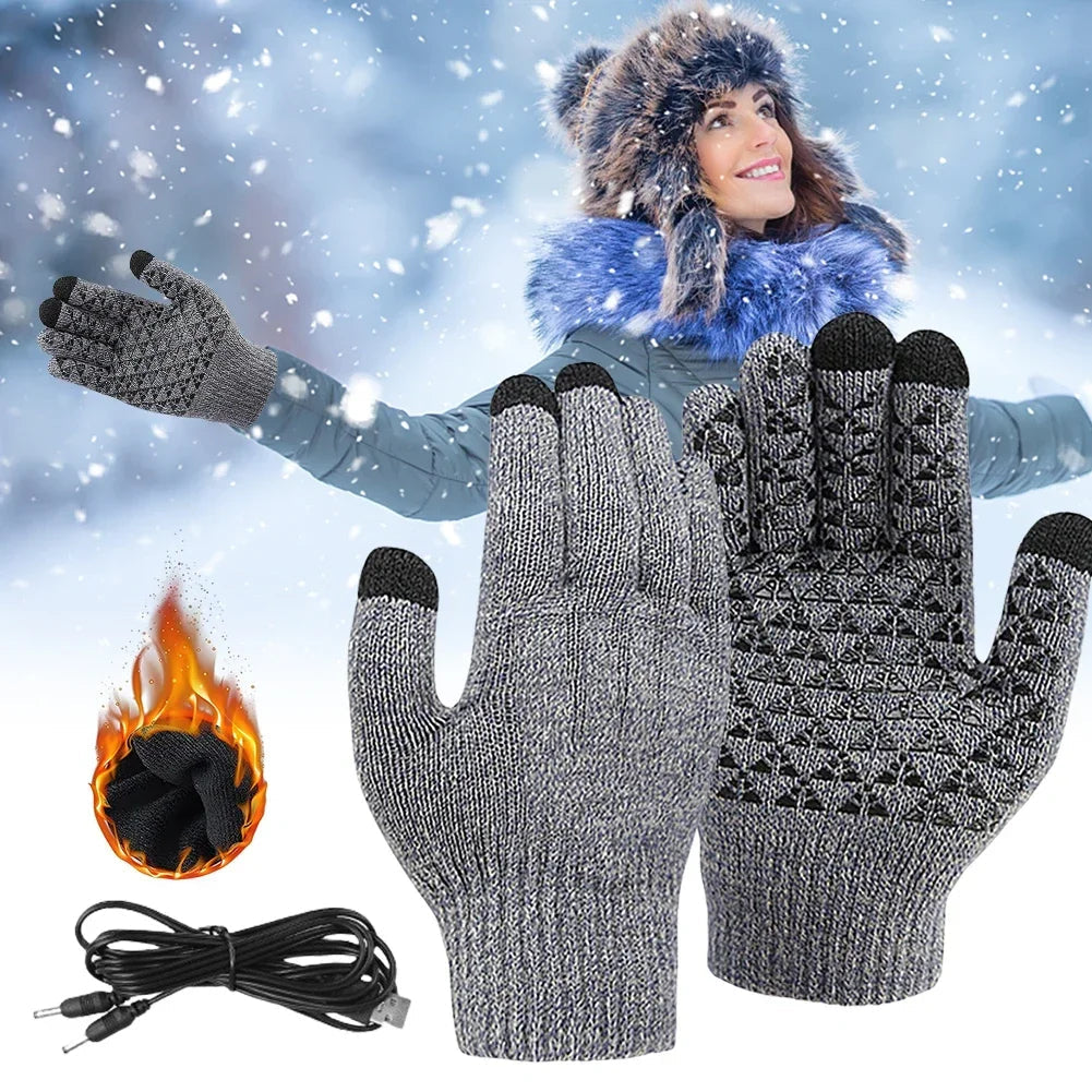 Winter-Ready USB Heated Gloves with Touchscreen Compatibility