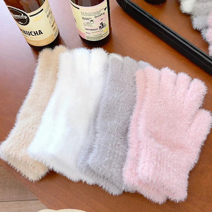 Ultra-Soft Plush Winter Gloves for Women