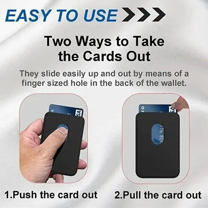 Slim Magnetic Leather Card Holder Wallet for iPhone