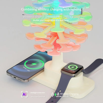 Spiral Tree Table Lamp with Built-In Wireless Charger