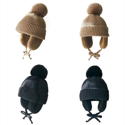 Cozy Kids' Knit Beanie with Earflaps - Warm Winter Hat