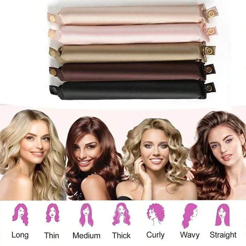 Satin Headband Heatless Hair Curler – Overnight No-Heat Style for Soft, Natural Curls