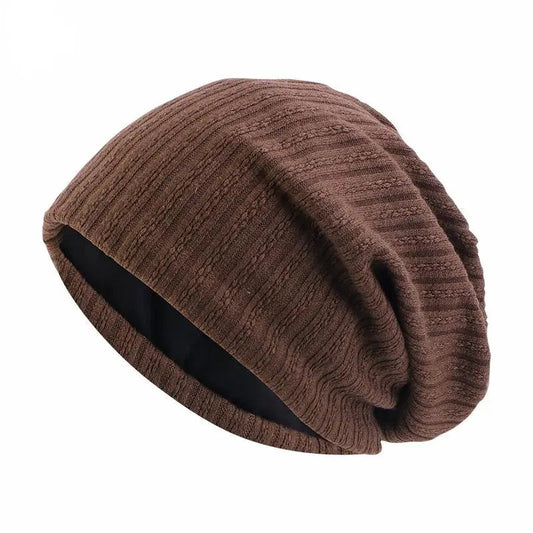 Wheat Pattern Cotton Beanie Hat - Cozy Winter Knit for Cold Weather