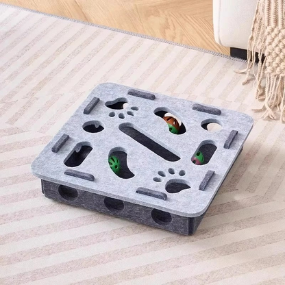 Felt Interactive Cat Puzzle Box - Stimulating Puzzle Toy for Cats