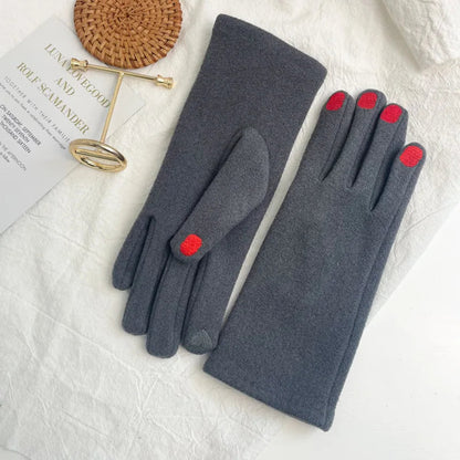 Stylish Touchscreen Winter Gloves with Nail-Polish Design