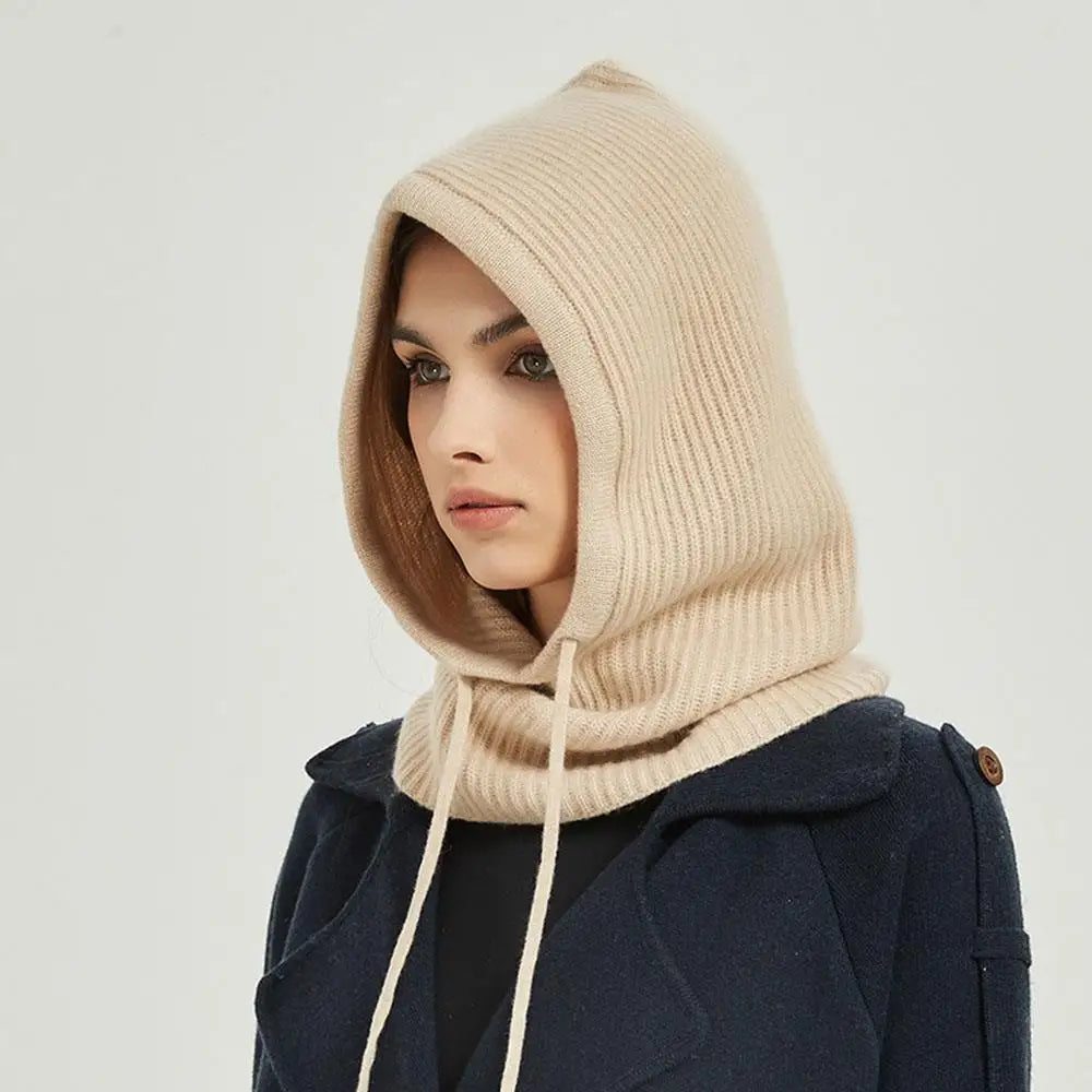 Cozy Knitted Hooded Balaclava with Neck Warmer
