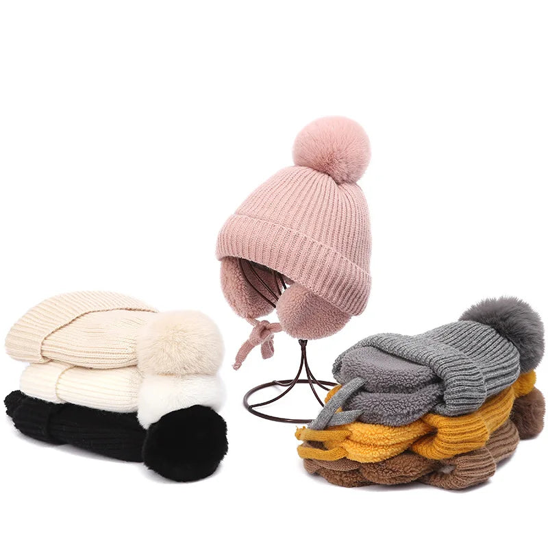 Cozy Kids' Knit Beanie with Earflaps - Warm Winter Hat