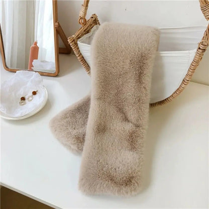 Luxurious Faux Fur Cross-Collar Neck Warmer - Cozy Winter Scarf