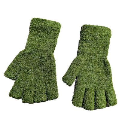 Cozy Winter Knit Half-Finger Gloves for Warmth and Flexibility