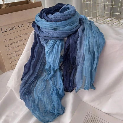 Soft Gradient Cotton Shawl for Women – Cozy Winter Scarf